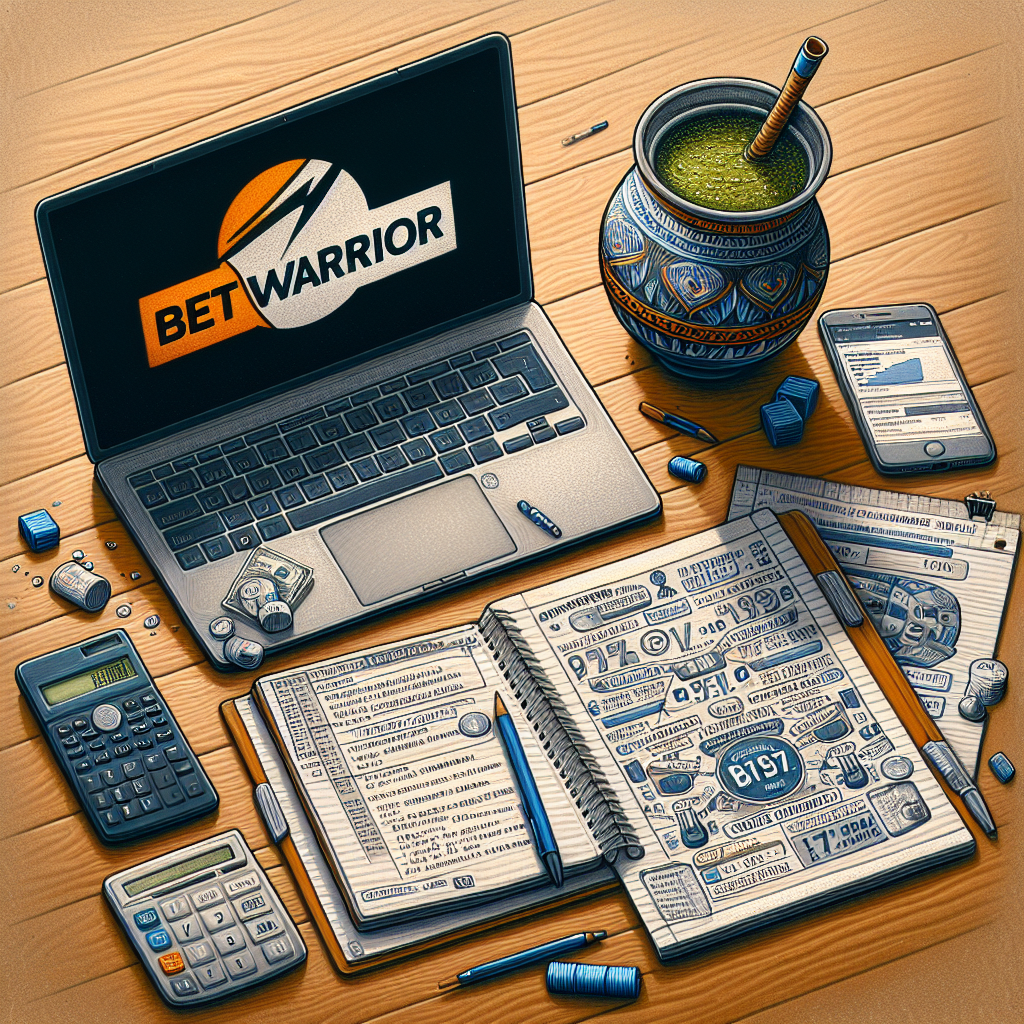 Estrategias de apuestas en BetWarrior escritas en un anotador con ambiente argentino.